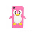Pink Penguin Soft Silicone Skin Iphone 4 Protective Covers Case For Iphone4g / 4s